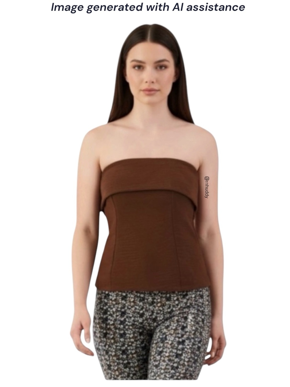 Moa Moa XL brown fold over tube top